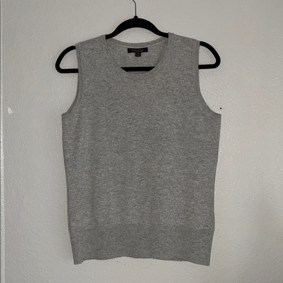Brooks Brothers Light Gray Cashmere Sweater Vest round neck - Picture 3 of 6